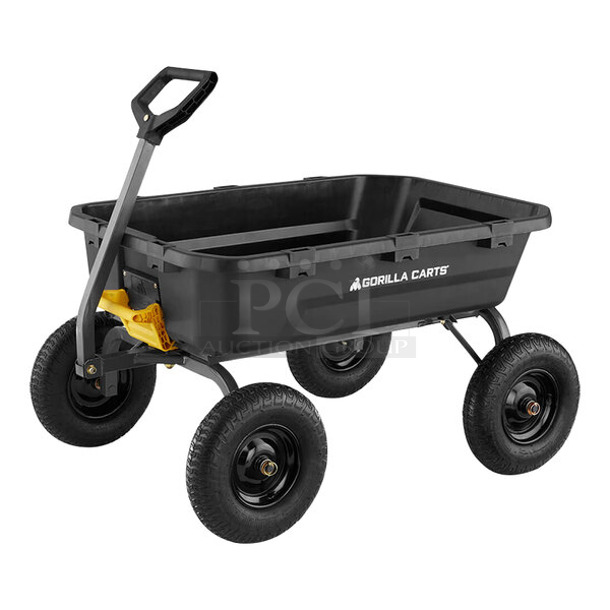 BRAND NEW SCRATCH AND DENT! Gorilla Carts GCG-12 1,600 lb. Heavy-Duty Poly Yard Dump Cart - Image 1 of 6