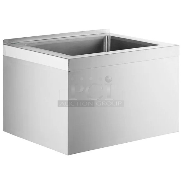 BRAND NEW SCRATCH AND DENT! Regency 600SM162012 25" 16-Gauge Stainless Steel One Compartment Floor Mop Sink - 20" x 16" x 12" Bowl - Image 1 of 4