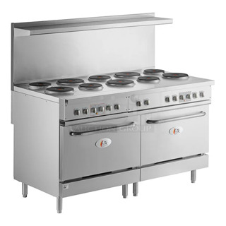 BRAND NEW SCRATCH AND DENT! 2024 Cooking Performance Group CPG 351ER60SD 60" 10-Burner Electric Range with 2 Standard Ovens, Over Shelf and Back Splash. 240 Volts, 1 Phase