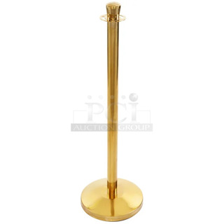 4 BRAND NEW SCRATCH AND DENT! Lancaster Table & Seating 164CRGLD 
Gold 40" Rope-Style Crowd Control / Guidance Stanchion. 4 Times Your Bid! 