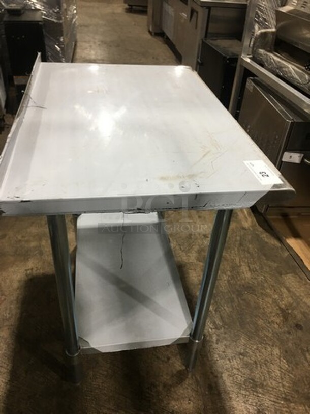 NEW! Gridmann Commercial Worktop Table! With Back Splash! With Storage Space Underneath! Solid Stainless Steel On Legs! - Image 3 of 7