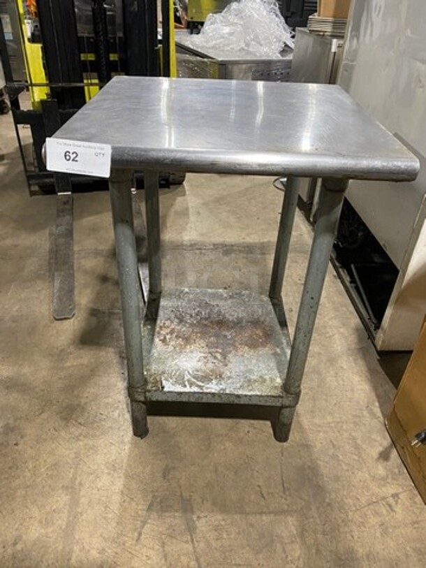 Solid Stainless Steel Work Top/ Prep Table! With Storage Space Underneath! On Legs!