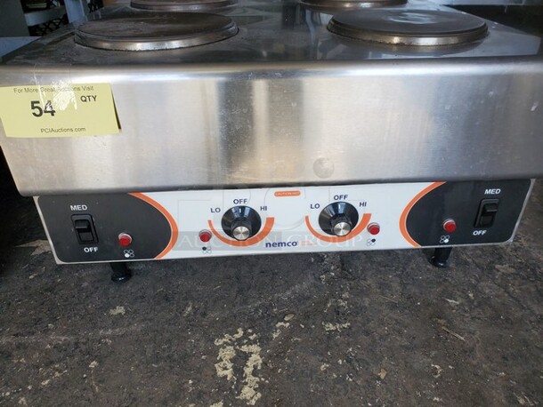 Nemco Electric 4 Burner/Solid cast iron burners Countertop Stove.  - Image 3 of 7