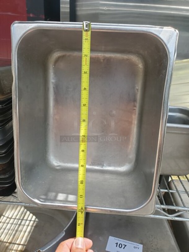 Lot of 2 Stainless Steel Food Pans *without lids* - Image 4 of 4