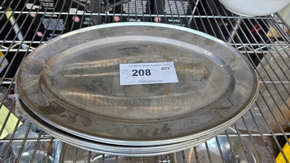 Lot of 13 Stainless Steel Platters