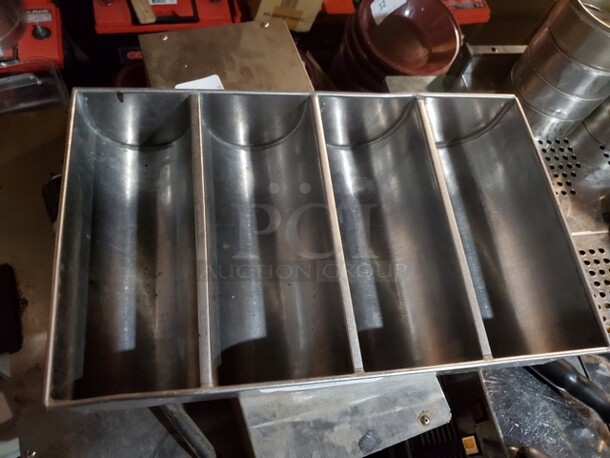 Stainless Steel 4 Compartment Cutlery Bin - Image 1 of 3