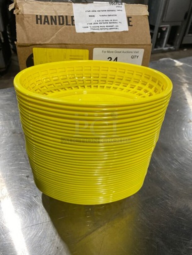 NEW! IN THE BOX! ALL ONE MONEY! 3DZ Tablecraft Yellow Poly Oval Fast Food Serving Baskets! - Image 2 of 6