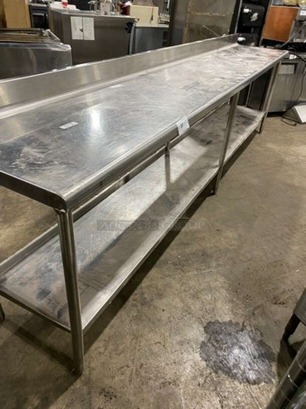 Commercial Worktop/ Prep Top Table! With Back Splash! With Storage Area Underneath! Solid Stainless Steel! On Legs! - Image 7 of 8