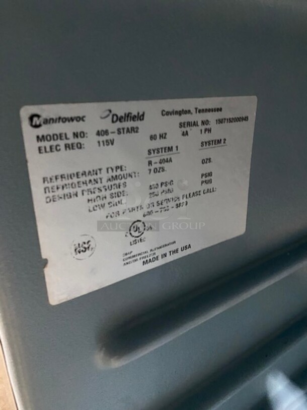 Delfield Commercial Single Door Lowboy/Worktop Cooler! All Stainless Steel! MODEL 406-STAR2 SN:1507152000945 115V  - Image 4 of 5