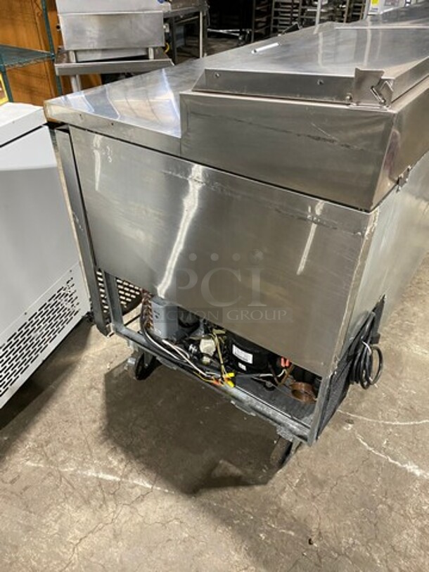 Atosa Commercial Refrigerated Pizza Prep Table! With 2 Door Storage Space Underneath! All Stainless Steel! On Casters! - Image 4 of 9
