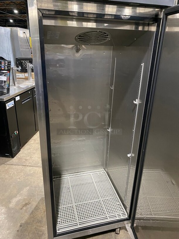 Turbo Air Commercial Single Door Reach In Refrigerator! With Poly Coated Racks! All Stainless Steel! On Casters! Model: M3R241 115V - Image 5 of 8