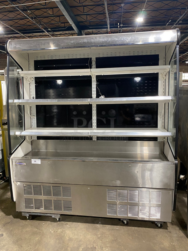 Federal Industries Commercial Refrigerated Open Grab-N-Go Case Merchandiser! All Stainless Steel! Model: RSSM678SC SN: 06082839830 120/208/240V 60HZ 1 Phase