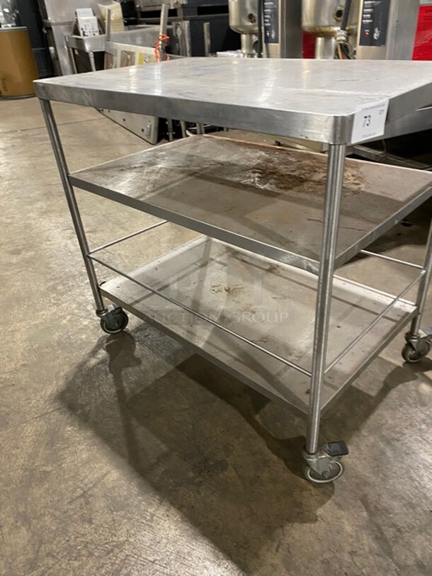 Commercial 3 Tier Cart! Solid Stainless Steel! On Casters! - Image 2 of 6