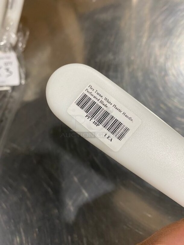 NEW! Metal Perforated Griddle Spatula! With White Poly Handle! 4x Your Bid! - Image 6 of 6