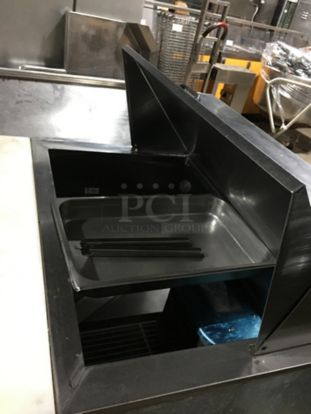 Leader Commercial Refrigerated Sandwich Prep Table! With 2 Door Underneath Storage Space! With Poly Coated Racks! With Commercial Cutting Board! All Stainless Steel! On Casters! Model: LM36 SN: PW08M1412 115V 60Hz 1 Phase - Image 8 of 10