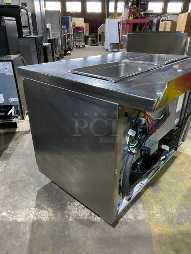 Continental Commercial Refrigerated Sandwich Prep Table! With 2 Door Underneath Storage Space! All Stainless Steel! On Casters! Model: SW4812 SN: 15712812 115V 60HZ 1 Phase - Image 4 of 10