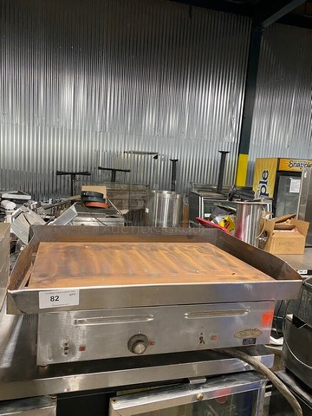 Star Commercial Countertop Electric Powered Flat Top Griddle! With Back And Side Splashes! All Stainless Steel!