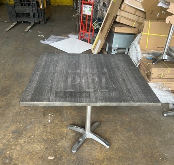 Wow! Brand New! OCS Ash Grey Finish Scratch Resistant Durowood Composite Dining Table! 24 By 24! Suitable For Indoor & Outdoor Use With Polished Base! - Image 5 of 5