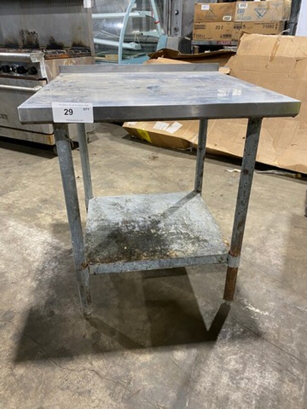 Solid Stainless Steel Work Top/ Prep Table! With Storage Space Underneath! On Legs! - Image 1 of 6