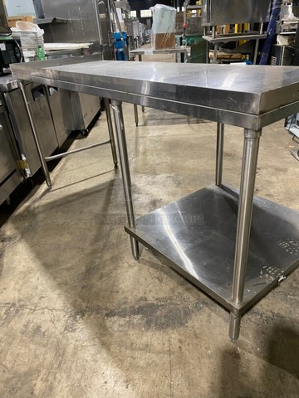 Solid Stainless Steel Work Top/ Prep Table! With Back And Side Splashes! On Legs! - Image 4 of 6