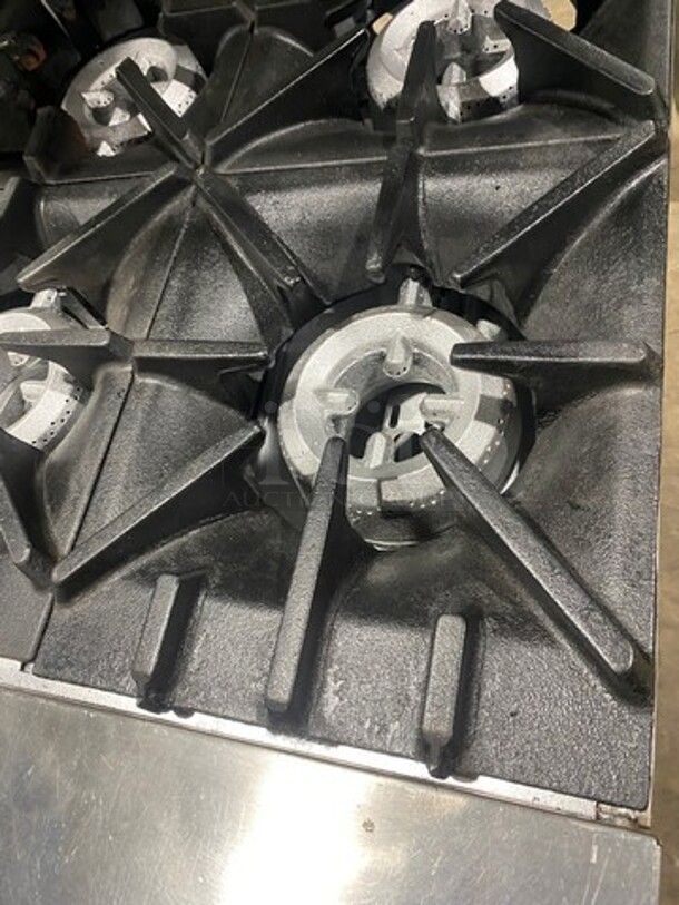 WOW! Sunfire Commercial Natural Gas Powered 6 Burner Stove! With Raised Back Splash And American Range Salamander! With Oven Underneath! All Stainless Steel! On Casters! - Image 6 of 11