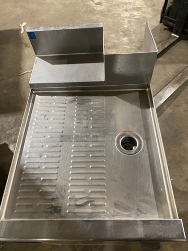 Perlick Under The Counter Drainboard! With Back Splash! With Storage Space Underneath! All Stainless Steel! On Legs! - Image 5 of 7
