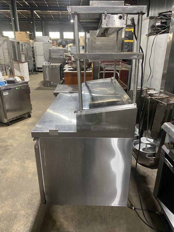 Avantco All Stainless Steel Commercial Pizza Prep Table! With Double Over Head Shelf & Under The Shelf Warmers & Ticket Holder Rail! on Commercial Casters! Model 178PICL1!   115 Volts, 1 Phase! Working When Removed!  - Image 4 of 8