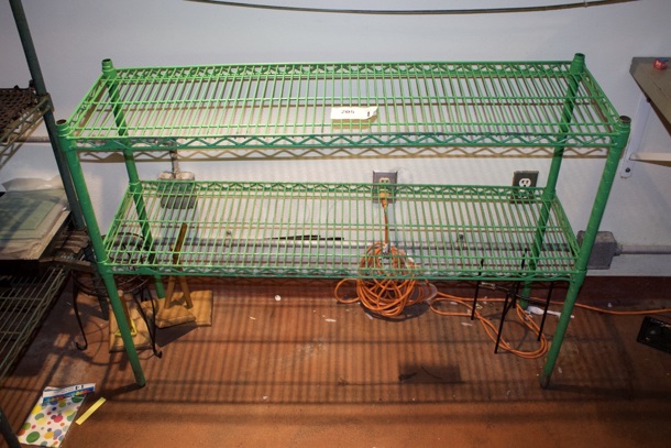 48-inch 2 Shelf Wire Rack, Green. 48x14x34