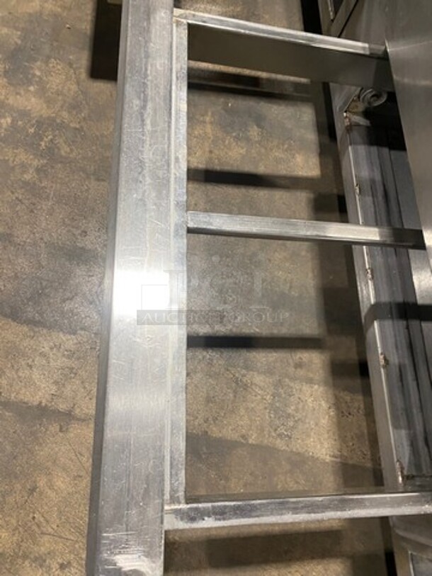 Kairak Custom Made Commercial Work Top Table/ Equipment Stand! With Raised Back And Side Splashes! With Drawer Storage Space Underneath! All Stainless Steel! On Casters! - Image 6 of 8