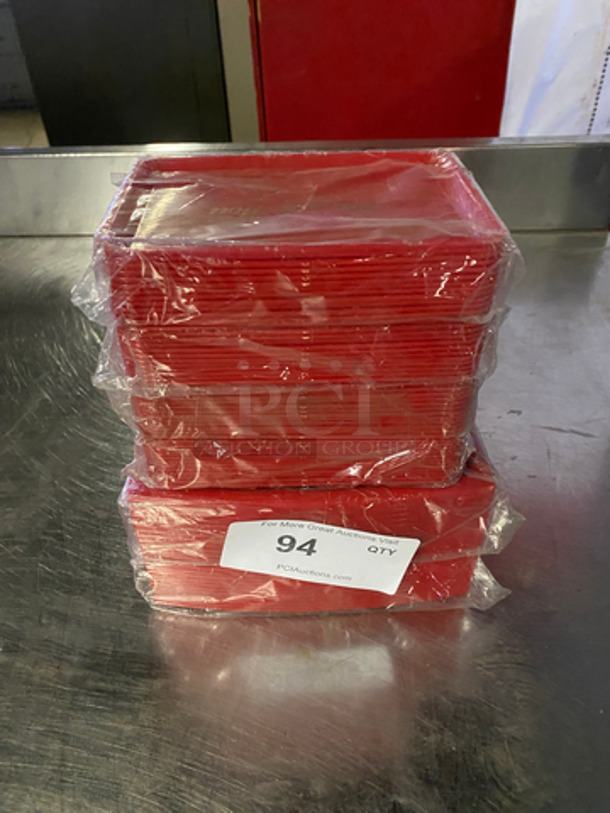 BRAND NEW! Red Poly Food Serving Trays! - Image 1 of 5