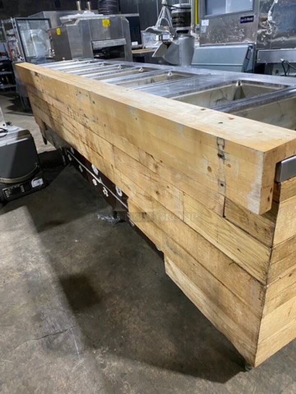 NICE! Wells Commercial Electric Powered 8 Well Steam Table! With Storage Space Underneath! All Stainless Steel With Wooden Outline! Model: HWSMP6D SN: BITTD1109A0164 208V 60HZ 1 Phase - Image 3 of 10