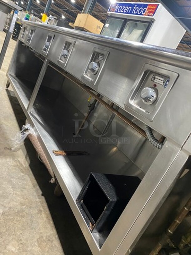 NICE! Wells Commercial Electric Powered 8 Well Steam Table! With Storage Space Underneath! All Stainless Steel With Wooden Outline! Model: HWSMP6D SN: BITTD1109A0164 208V 60HZ 1 Phase - Image 7 of 10