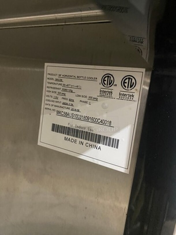 LATE MODEL 2018! ATOSA All Stainless Steel Dual Tower 4  Tap Beer Kegerator! On Casters!  Model MKC58 Serial MKC58AUS100318091600C40018 115V/60Hz/1 Phase  - Image 6 of 10