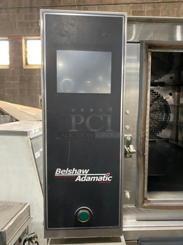 SUPER! Belshaw Adamatic Commercial Electric Powered Double Deck Combi Oven! With View Through Doors! With Pan Racks Underneath! All Stainless Steel! On Casters! 2x Your Bid Makes One Unit! Model: FG189UZ84 SN: 2000003710FA032620 208/220V 60HZ 3 Phase - Image 8 of 12