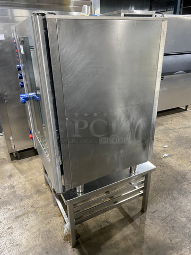 Eloma Commercial Gas Powered Combi Oven! Single View Through Door! On Stand! With Pan Rack Holder Underneath! All Stainless Steel! On Legs! Model: MULTIMAXB1011G - Image 2 of 10
