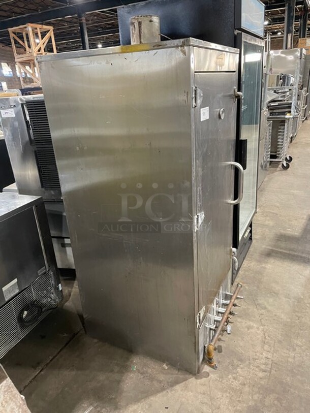 All Stainless Steel Commercial Natural Gas Powered Vertical Upright Smoker! On Legs! - Image 2 of 6