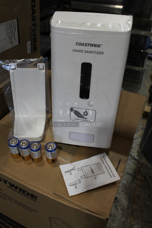 Box of 4 BRAND NEW! Coastwide J Series CWJAH White Poly Hand Sanitizer Dispensers. - Image 1 of 5
