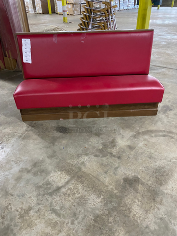 NEW! Dual Sided Red Cushioned Booth Seats! With Wooden Outline! Perfect For Center Placement!