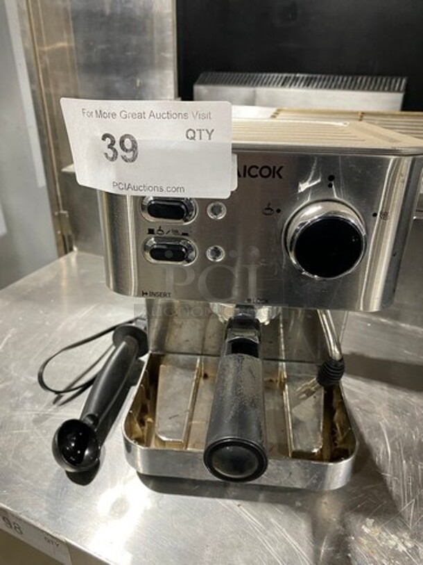 Aicok Commercial Countertop Espresso Machine! With Steam Wand! All Stainless Steel Body! Model: CM4682V 120V