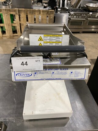 Oliver Commercial Countertop Mini Chip Slicer! Working When Removed! Model 738 SN:188984 115V 60HZ 1 Phase