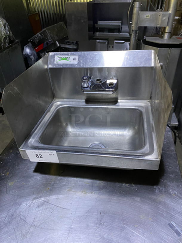 Regency Commercial Stainless Steel Hand Sink! With Back And Side Splashes!