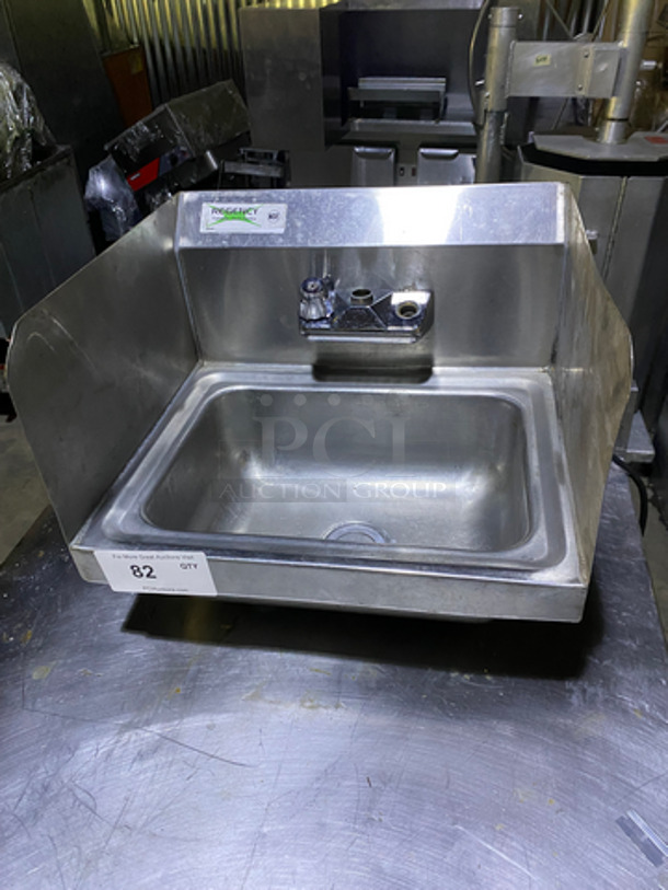 Regency Commercial Stainless Steel Hand Sink! With Back And Side Splashes! - Image 1 of 6