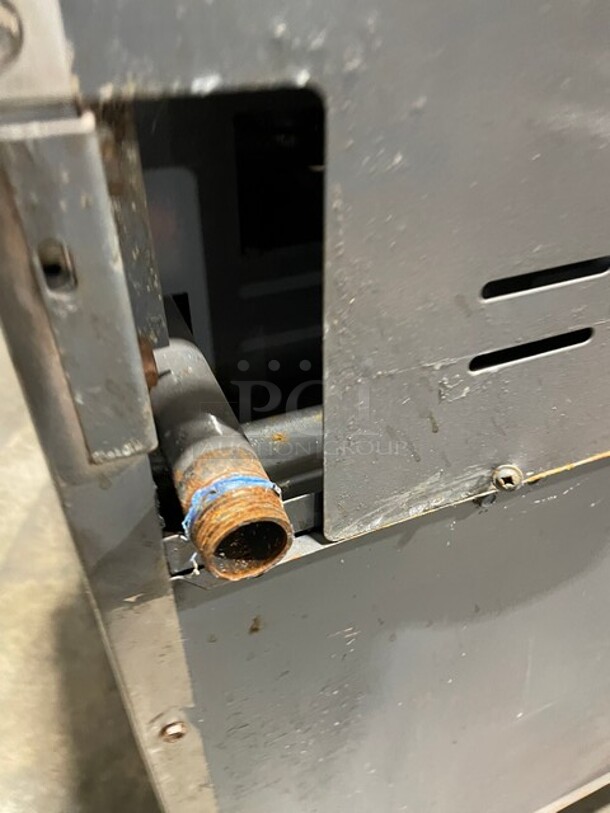 SWEET! Bakers Pride Commercial Natural Gas Powered 6 Burner Stove! With Full Size Oven Underneath! With Backsplash & Overhead Salamander Shelf! All Stainless Steel! On Legs! - Image 8 of 8