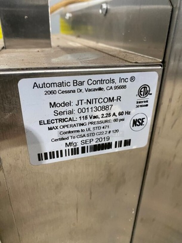 LATE MODEL! 2019 Joe Tap Commercial Nitro Cold Brew Coffee Dispenser! All Stainless Steel! Model: JTNITCOMR SN: 001130887 115V - Image 5 of 7