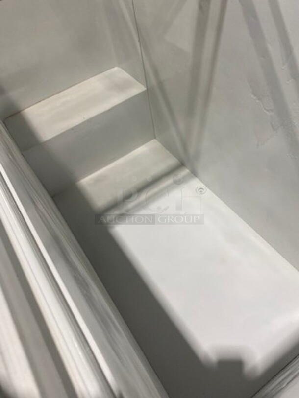 LATE MODEL! 2014 Fricon Commercial Reach Down Chest Freezer Merchandiser! With 2 Top Sliding Doors! With Sneeze Guard! On Casters! Model: THG7SG SN: 021080 115V 60HZ 1 Phase - Image 6 of 9