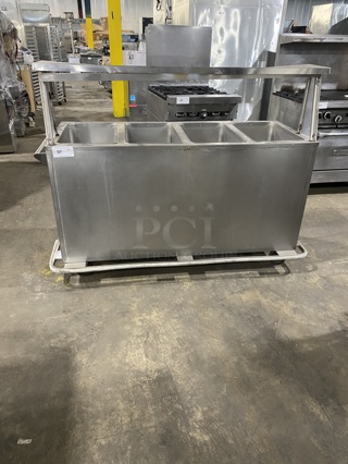 Seco Electric Powered All Stainless Steel 4 Compartment Steam Table! With Sneeze Guard! On Casters!