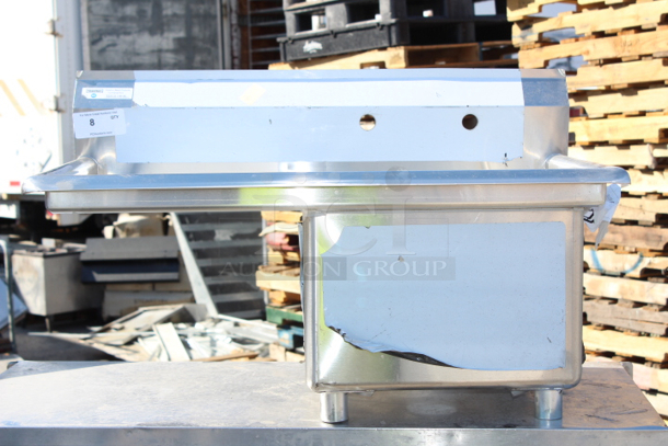BRAND NEW SCRATCH & DENT! Steelton 38 3/4" 18-Gauge Stainless Steel One Compartment Commercial Sink with Left Drainboard - 18" x 18" x 12" Bowl Only. - Image 2 of 8