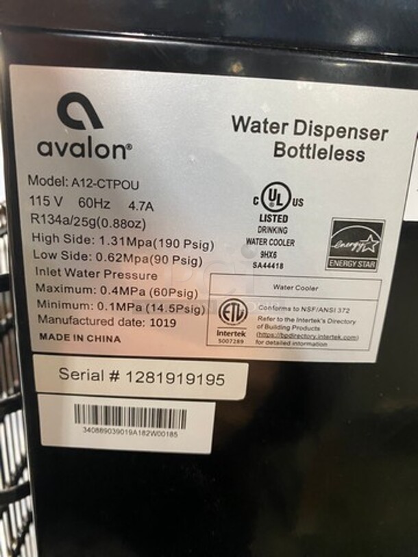 LATE MODEL! 2019 Avalon Commercial Countertop Water Dispenser! Model: A12CTPOU SN: 1281919195 115V - Image 7 of 9