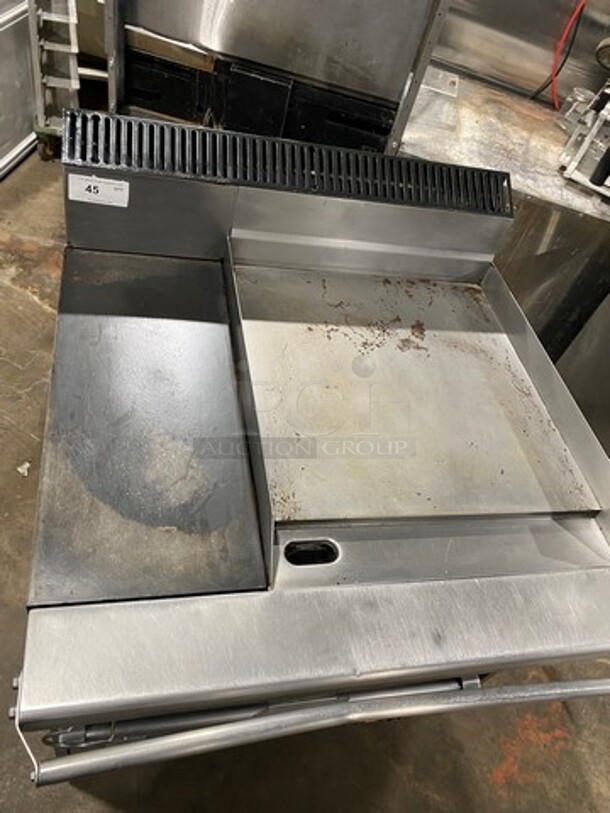 NICE! Garland Commercial Natural Gas Powered Hot Plate With Right Side Flat Griddle! Griddle Has Side Splashes! With Back Splash! With Oven Underneath! All Stainless Steel! - Image 5 of 11