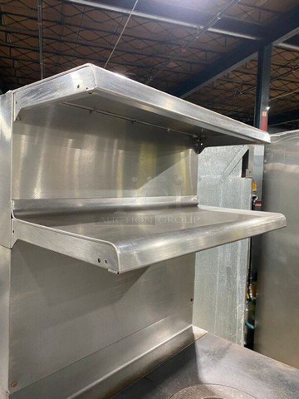 Vulcan Commercial French Top/ Hot Plate Stove! With Raised Back Splash With Double Overhead Shelf! With Oven Underneath! All Stainless Steel! On Legs! - Image 6 of 10